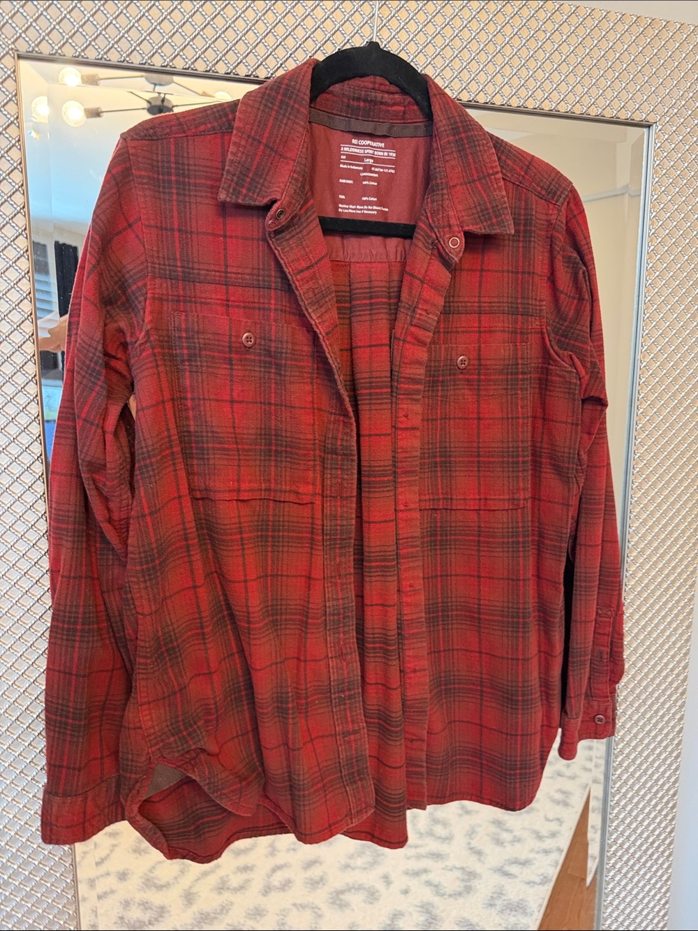 REI Red Plaid Button-Down Shirt